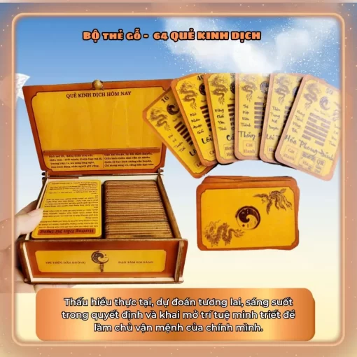 Bộ Thẻ Gỗ - 64 Quẻ Kinh Dịch